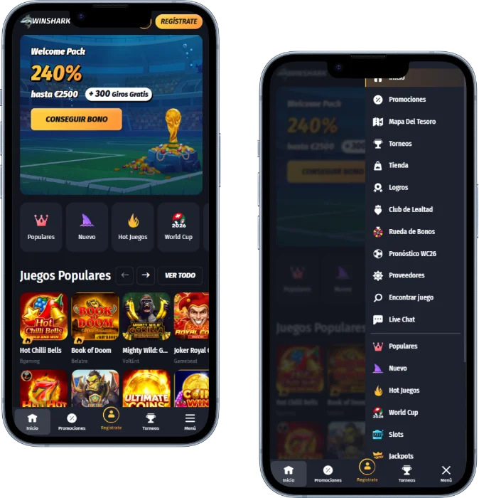 Winshark Casino en Móvil
